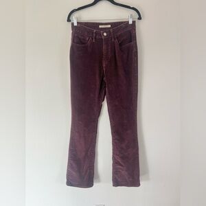 Levi’s 725 High-Rise‎ Bootcut Burgundy Corduroy Pants Size 27